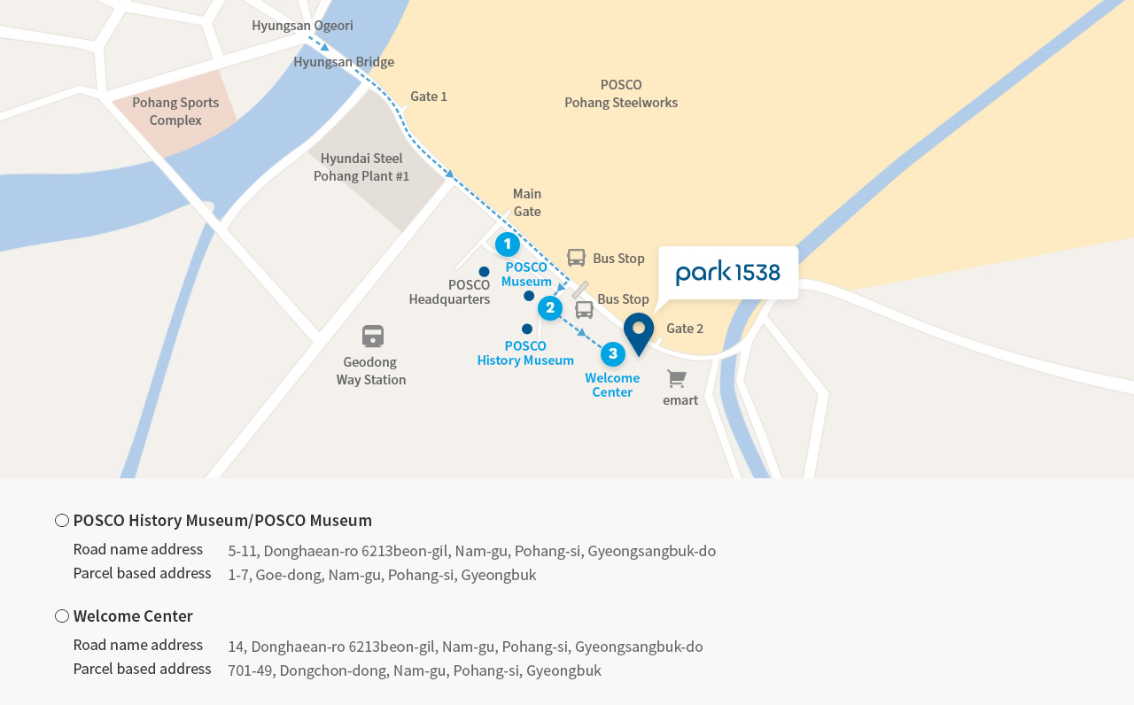 park1538, Road name address: 5-1, Donghaean-ro 6213beon-gil, Nam-gu, Pohang-si, Gyeongsangbuk-do / Parcel base address: 701-49, Dongchon-dong, Nam-gu, Pohang-si, Gyeongbuk